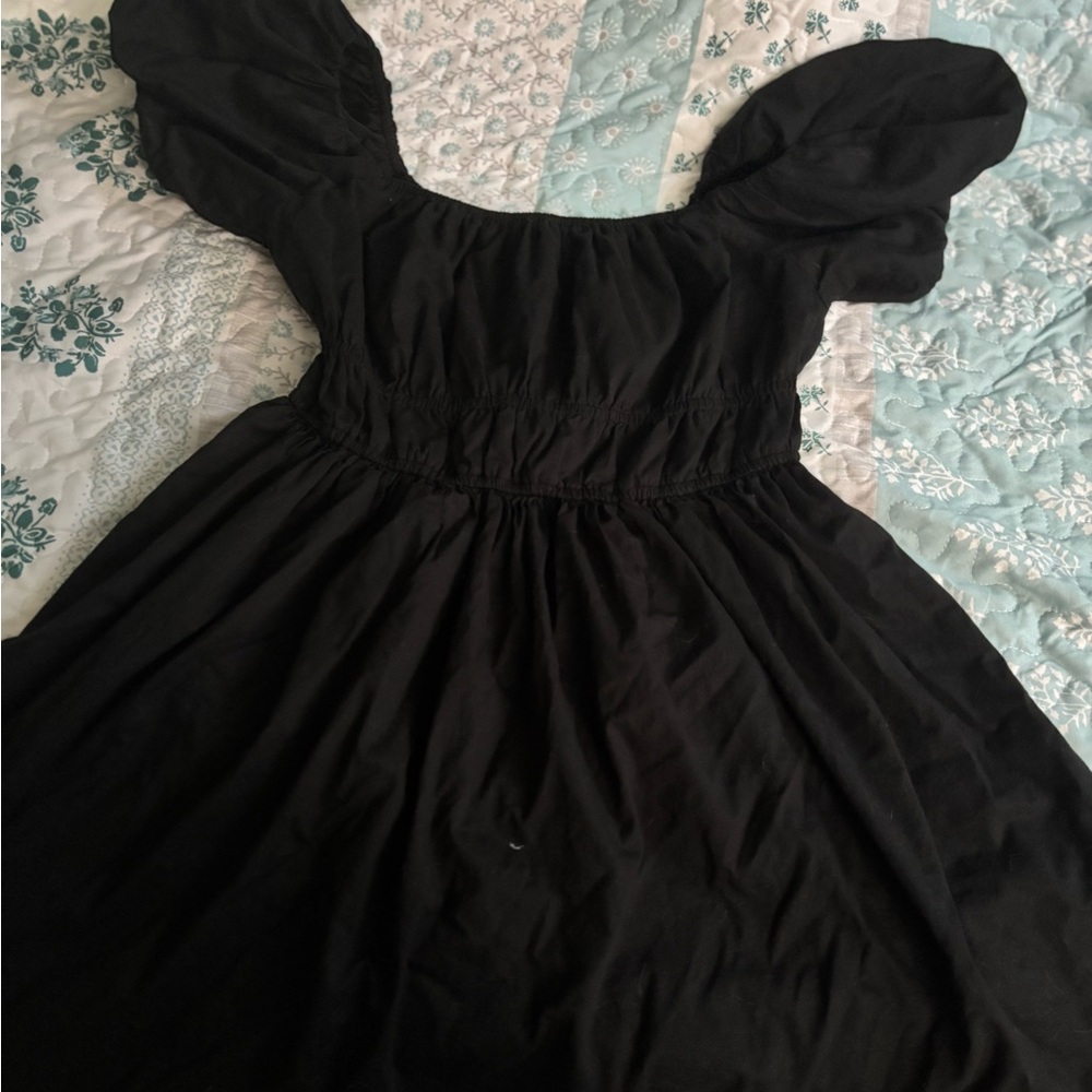 Hollister Black Puff Sleeve Mini Sundress